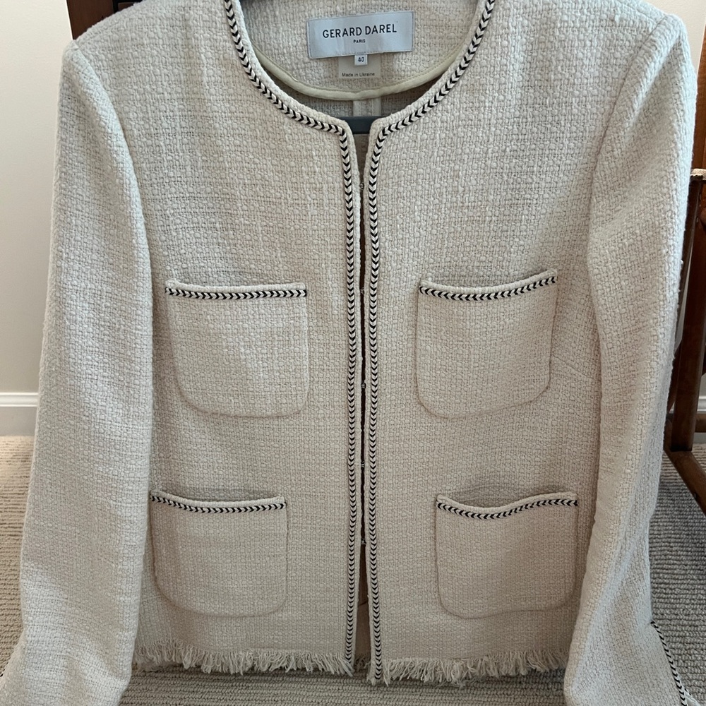 Gerard Darel Textured Cream Blazer